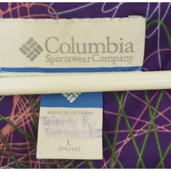 Columbia Multicolor Spiral Circles Print Winter Ski/Snow Jacket Size L 14/16 - Picture 4 of 11